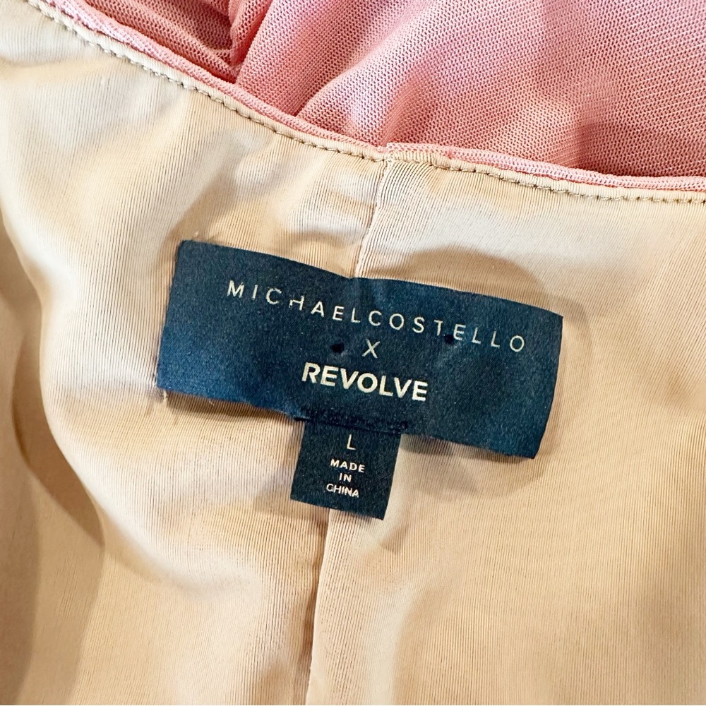 Michael Costello X Revolve Franky Mini Dress Mauve Pink Ruched Size L‎ - Picture 7 of 8